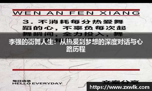 李强的街舞人生：从热爱到梦想的深度对话与心路历程